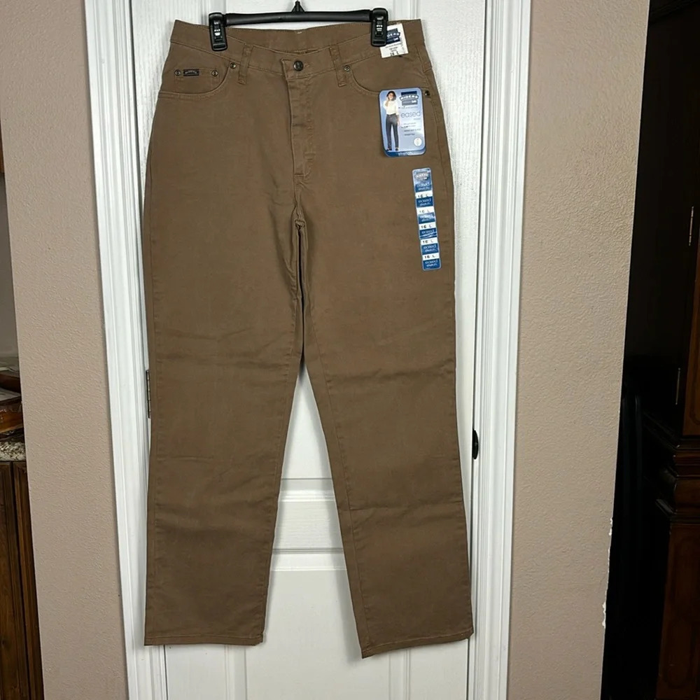 Lee Riders Women's Eased Stretch Toffee Straight Leg Jeans Size16L NWT